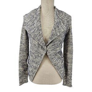 Generation Love Metallic Tweed Flyaway Jacket Gray & White Women's S Preppy